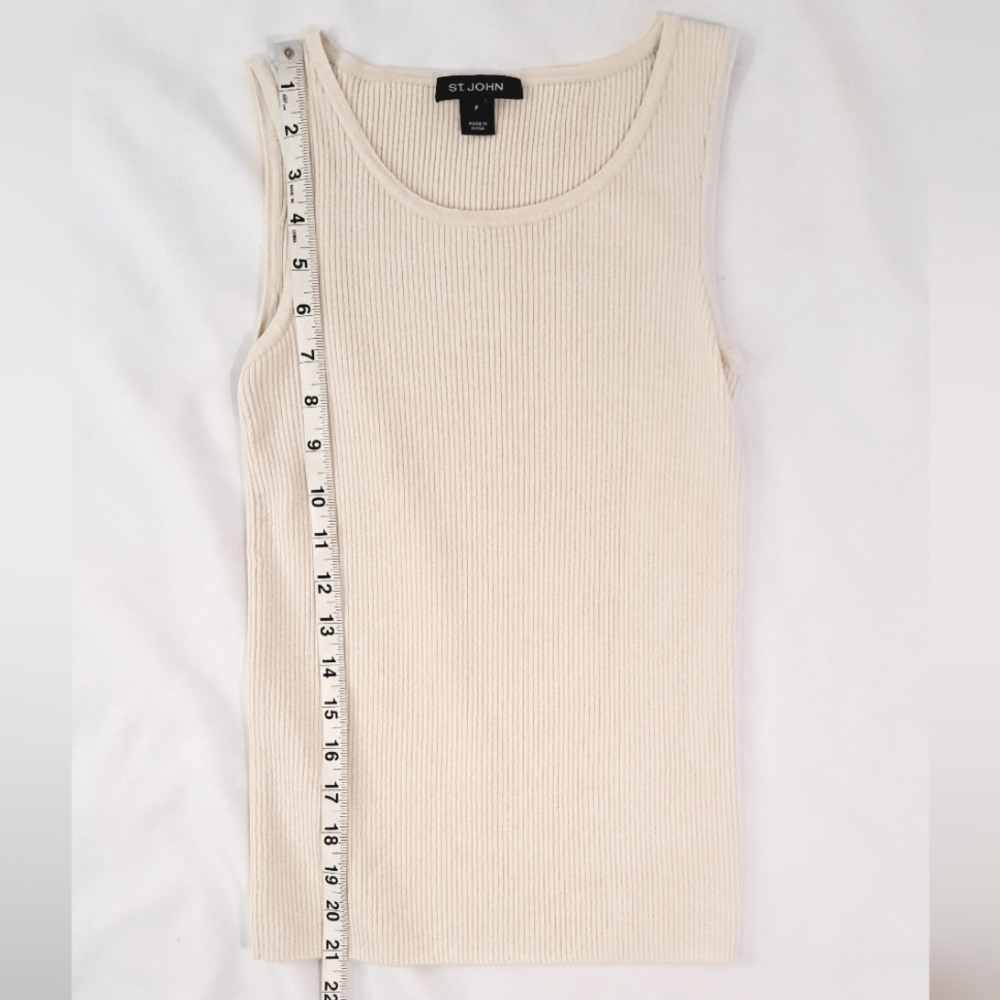 ST. JOHN Wool and Rayon Ribbed Tank Top - Picture 7 of 11
